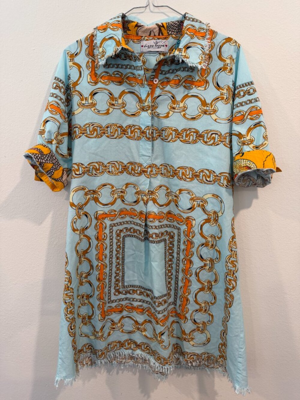 Dizzy Lizzie Chatham Dress Aqua Links Print sz M 8/10 SOLD OUT